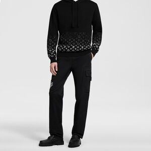 Louis Vuitton Monogram Gradient Cotton Black Hoodie sz L